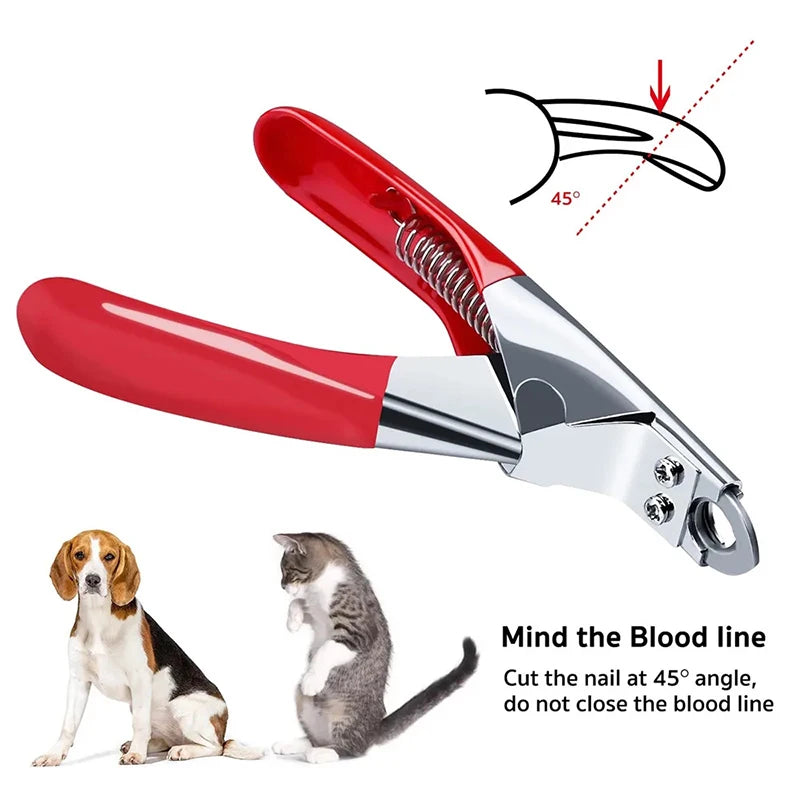 Stainless Steel Guillotine Nail Clipper for Dogs & Cats